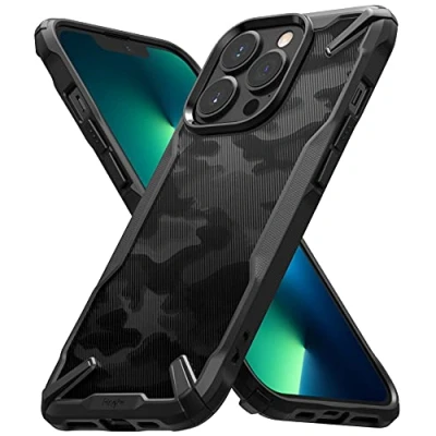 Afbeelding van Ringke Fusion X Compatibel met iPhone 13 Pro Max Case, Krasvast Schokbestendig Robuuste Bumper Hoesje Camo Black