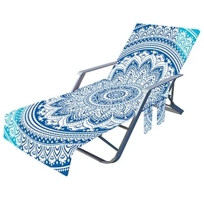 Afbeelding van Fansu strandlaken voor loungestoel, draagbare microfiber strandstoelhoezen met zijvak, zwembad, hotel, buiten, vakantie, tuin, ligstoel, ligstoelen (75 x 210 cm, Bohemen)