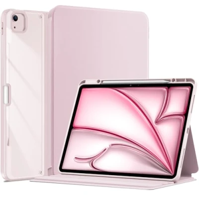 Afbeelding van ProCase Beschermhoes voor iPad Air 13 inch (M2) 2024 met penhouder, 6 Generation [Model: A2898 A2899 A2900] Auto Wakker / Sleep Roze