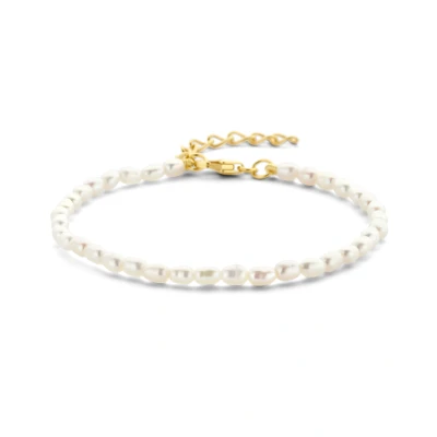 Afbeelding van zilver verguld (geel) armband parels 3.2 mm 16 + 3 cm micron 2103268