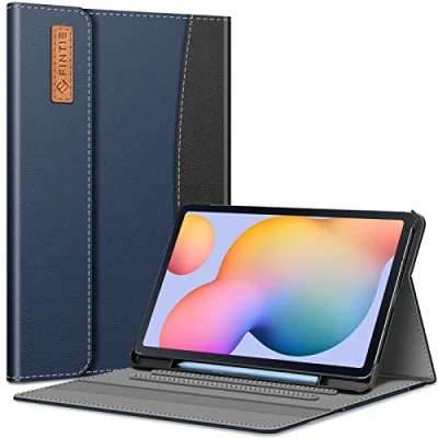 Afbeelding van Fintie Hoes voor Samsung Galaxy Tab S6 Lite 10,4 inch 2024/2022/2020 tablet, folio beschermhoes met multi hoekweergave, S penhouder en documentenvak, auto slaap/waak, marineblauw