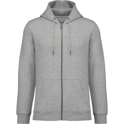 Afbeelding van Native Spirit Ecologische uniseks sweater met capuchon en rits NS402 Moon Grey Heather