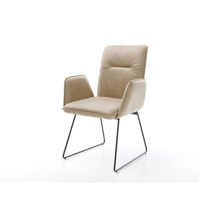 Afbeelding van Armleunstoel Vinja Flex slipframe zwart beige vintage