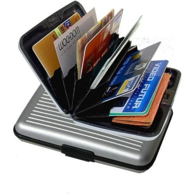 Afbeelding van RFID Creditkaarthouder Pasjeshouder Aluminium Portemonnee Pasjes Wallet Zilver Creditcard Case Visitiekaarthouder