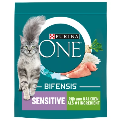 Afbeelding van Purina One Sensitive Kalkoen&amp;Rijst Kattenvoer 800 g