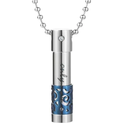 Afbeelding van Fako Bijoux® Ketting Ashanger / Assieraad Koker Only Love Blauw