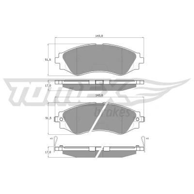 Afbeelding van Remblokkenset, schijfrem TOMEX Brakes TX 11 80