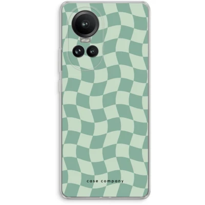 Afbeelding van Case Company® hoesje geschikt voor Oppo Reno 10 Pro Grid Groen Soft Cover Telefoonhoesje Bescherming aan alle Kanten en Schermrand