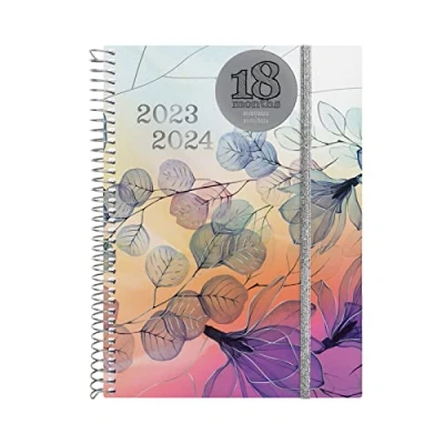 Afbeelding van Finocam Agenda Espiral 18 maanden 2023 2024 horizontale weekweergave juli december (18 maanden) Pretty internationaal