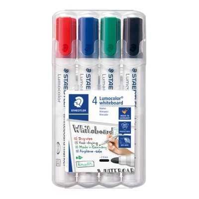 Afbeelding van Viltstift Staedtler Lumocolor 351 whiteboard set à 4 stuks assorti