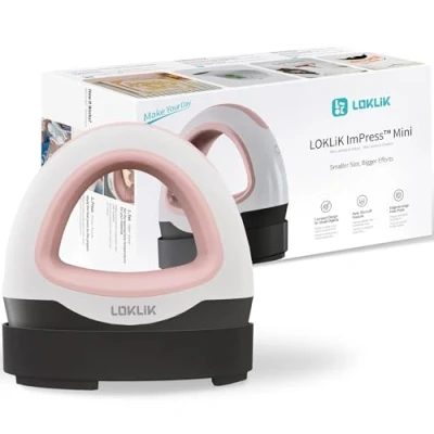 Afbeelding van LOKLiK Mini Heat Press Romance Roze Compacte Warmtepers Opstrijkbaar Textiel Print