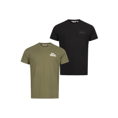 Afbeelding van Lonsdale Normale Passform Doppelpack Blairmore Tshirt print, Heren, Maat: 5XL, Olive/black