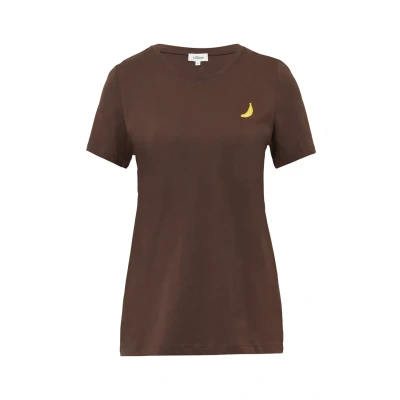 Afbeelding van s.Oliver MIT Stickerei Tshirt print, Dames, Maat: 38, Mokka