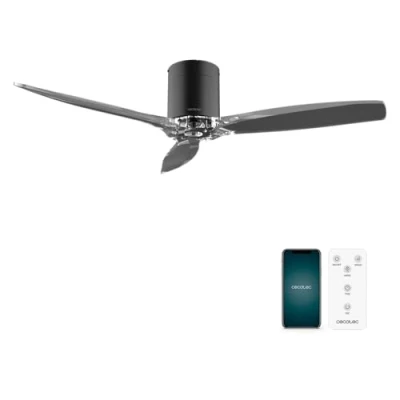 Afbeelding van Cecotec Deckenventilator EnergySilence Aero 5285 SchwarzTransparent Connected, DC Motor 40W, Durchmesser 132 cm, Niedriger Verbrauch, WLAN, Fernbedienung, Außenbereich, Timer, Sommer und Winter, Leise