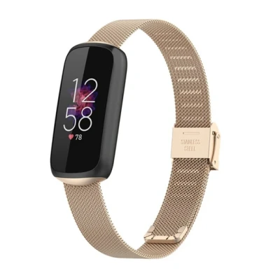 Afbeelding van Fitbit Luxe Milanese bandje met klemsluiting Vintage goud