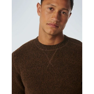 Afbeelding van No Excess Trui Melange Caramel maat XL Heren met Regular fit Pasvorm Modal Suitable Herenkleding