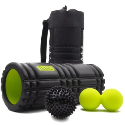 Afbeelding van KALAHARI Foam Roller SET, 3 in 1 plus E boek met oefeningen het Nederlands Massagerol, Dubbele bal, Noppenbal en Handige tas Voor Triggerpointtherapie Myofasciale Massage