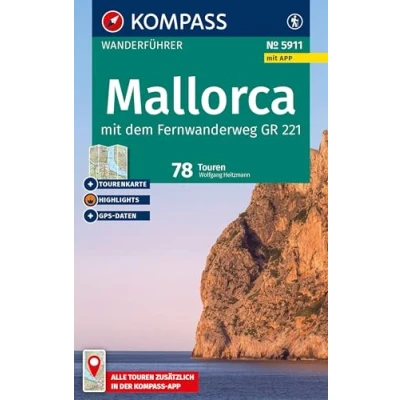 Afbeelding van KOMPASS Wanderführer Mallorca, 78 Touren mit Extra Tourenkarte: und GPS Daten in der App: 5911