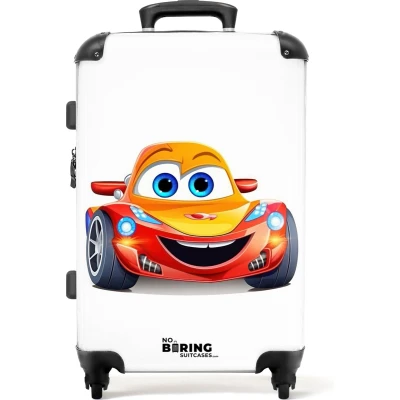 Afbeelding van NoBoringSuitcases.com Grote koffer Kinderkoffer race auto jongen Reiskoffer met 4 wielen Trolley op wieltjes 60 liter Rolkoffer groot kinderen Ruimbagage valies 20kg Bagagetrolley middelgroot Suitcase large tsa slot Hardcase medium