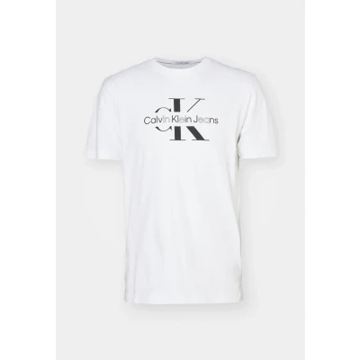 Afbeelding van Calvin Klein Jeans Disrupted Outline Monologo TEE Unisex Tshirt print, Maat: Medium, Bright white