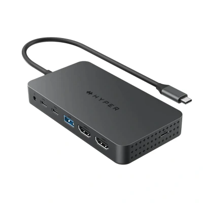 Afbeelding van HYPER HyperDrive USB C Dock Grey mini dockingstation Geschikt voor merk: Universeel Power Delivery
