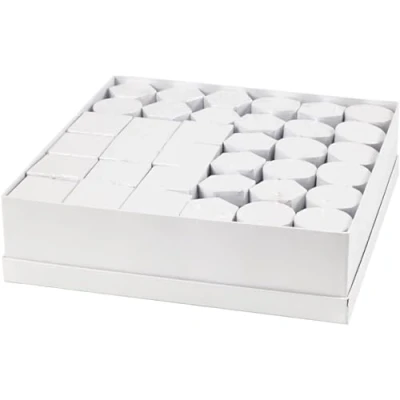 Afbeelding van Dozen, afm 4,5+6 cm, h: 7+9 36 sets, wit