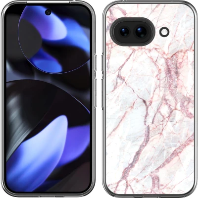 Afbeelding van Cazy Hoesje geschikt voor Google Pixel 9a White Pink Marble