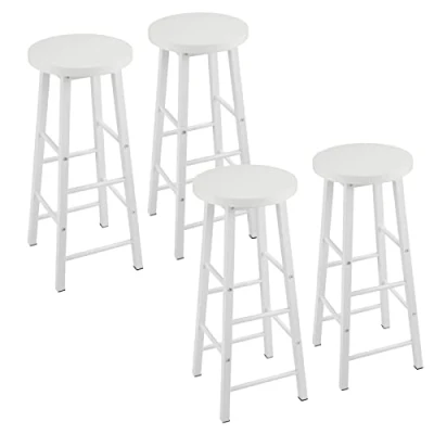Afbeelding van WOLTU BH130ws 4 barkruk, bistrokruk, barstoel, frame van stevig staal, oppervlak MDF, wit, stuks