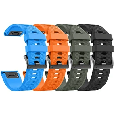 Afbeelding van NotoCity Armband voor Fenix 5, 5 Plus, 6, 6 Pro, Forerunner 935, 945, Instinct, 22 mm brede siliconen quick fit horlogeband, meerdere kleuren (4 stuks)