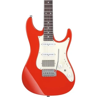 Afbeelding van Ibanez AZ2204NW Prestige Vermillion Red elektrische gitaar met koffer