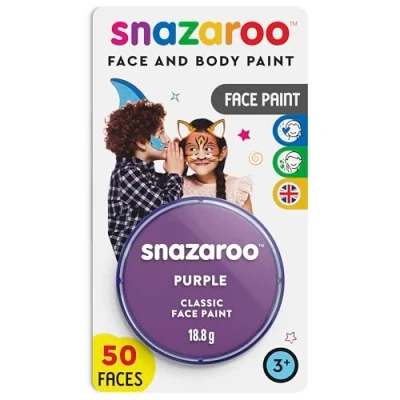 Afbeelding van Snazaroo 1119888 Kinderschmink, huidvriendelijke hypoallergene gezichtsmake up op waterbasis, vrij van parabenen 18ml Blister, Purple