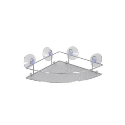 Afbeelding van MSV doucherek hoek model zilver 27 x 17 cm metaal Douche en badrekjes