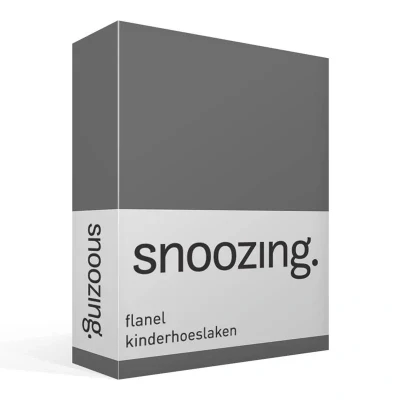 Afbeelding van Snoozing Flanel Kinderhoeslaken Ledikant 60x120 cm Antraciet