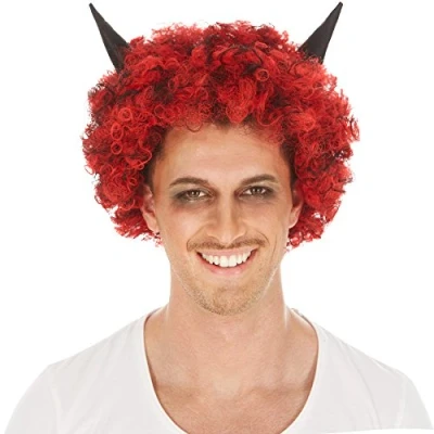 Afbeelding van dressforfun pruik duivel kort haar verkleedkleding kostuum halloween verkleden feestkleding carnavalskleding carnaval feestkledij partykleding 300730