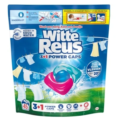 Afbeelding van Witte Reus Wasmiddelcapsules 3+1 Power Caps Was 45 stuks
