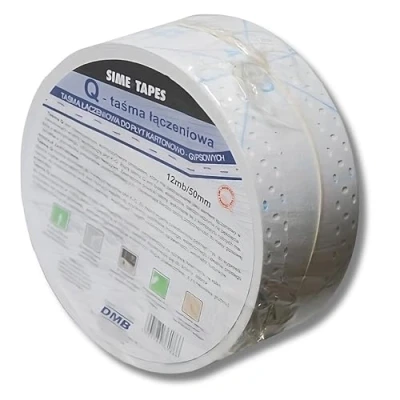 Afbeelding van Sime Tapes Q Generiek naadband, randbescherming, hoekprofiel voor gipsplaten, voegband, afdichtingstape, 12 strekkende meter, 50 mm