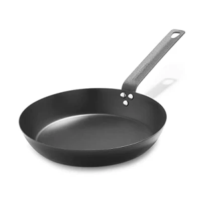 Afbeelding van Merten &amp; Storck Carbon Steel Voorgekruid Koolstofstaal Inductie Koekenpan 26cm, Non Stick met Gebruik, Oven en Grillbestendig tot 315C, Browning, Grill, Sear, Saute, Zwart