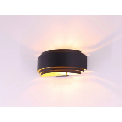 Afbeelding van Highlight wandlamp Elena 300 zwart/goud