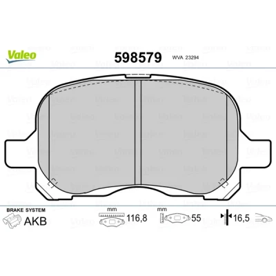 Afbeelding van Valeo Remblokset 598579