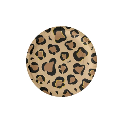 Afbeelding van Luipaard Print Borden 23cm 8 stuks