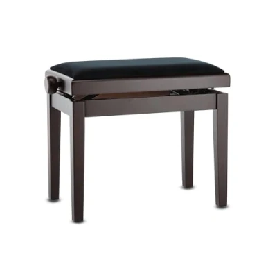 Afbeelding van GEWA pianokruk Deluxe palissander mat (traploze hoogteverstelling van 48 57 cm, hoogwaardig massief hout, duurzaam en robuust, hoge breukbelasting, zitvlak 52 x 30 velours bekleding)
