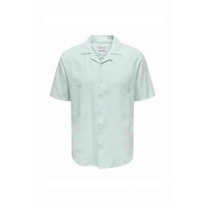 Afbeelding van Only &amp; Sons Onscaiden LIFE Solid Resort Overhemd, Heren, Maat: Large, Plume
