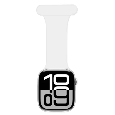 Afbeelding van Apple Watch bandje Siliconen en TPU (zacht) Wit Geschikt voor Series 1/2/3/4/5/6/7/8/9/10/SE/Ultra/Ultra 2 (44/45/46/49 mm)