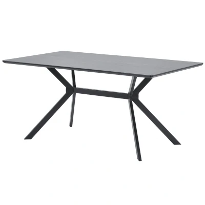 Afbeelding van Woood Eettafel Bruno MDF Zwart Rechthoek 160x90 cm Hout
