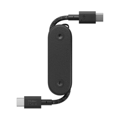 Afbeelding van Native Union Pocket Cable 60W Versterkte gevlochten USB C naar draagbare oplaadkabel Compatibel met iPhone 15, 15 Pro, Pro Max, iPad Air, S24, Flip 5, Fold 5 (Zwart).