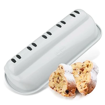 Afbeelding van Dr. Oetker 1398 Stollenbakvorm White Christmas Baking, hoogwaardige kerststollenvorm, bakvorm voor grote noppen, noppenvorm, zeer goede anti aanbaklaag, eersteklas noppenkap (kleur: wit)
