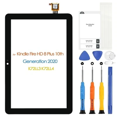 Afbeelding van ARSSLY Touchscreen voor Kindle Fire HD8 10e K72LL3 K72LL4 generatie 2020 Digitizer glasplaat met reparatieset, zwart (niet LCD scherm)