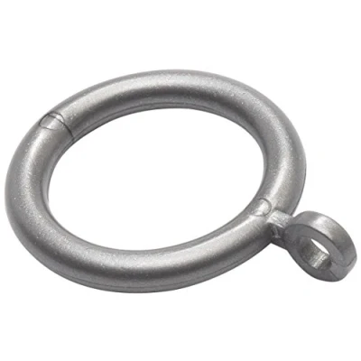 Afbeelding van Merriway BH03181 Kunststof gordijnring met vast oog, grijs/wit, verpakking van 8