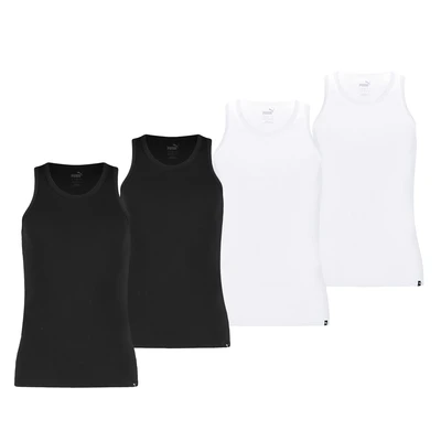 Afbeelding van Puma Herren 4ER PACK BASIC, UNTERHEMD, Rundhals Top, Heren, Maat: Large, Schwarz weiß