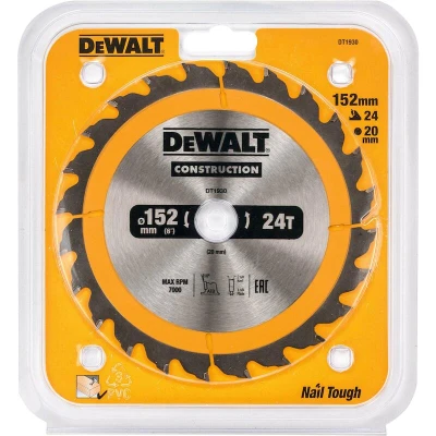 Afbeelding van DeWalt Accessoires Cirkelzaagblad 152x20x24t, positief 10, kerf 2,5mm DT1930 QZ